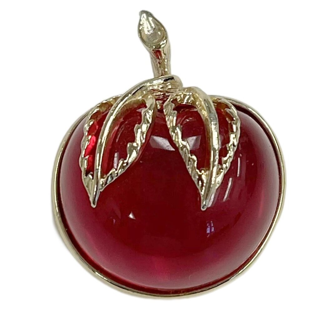 Avon Red Apple Brooch 1970s‎